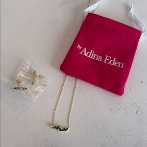 Adina Eden Gold Necklace with Green Accents